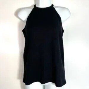 The Cashmere Project Halter Neck Tank Top 100% Cashmere Black Size XS